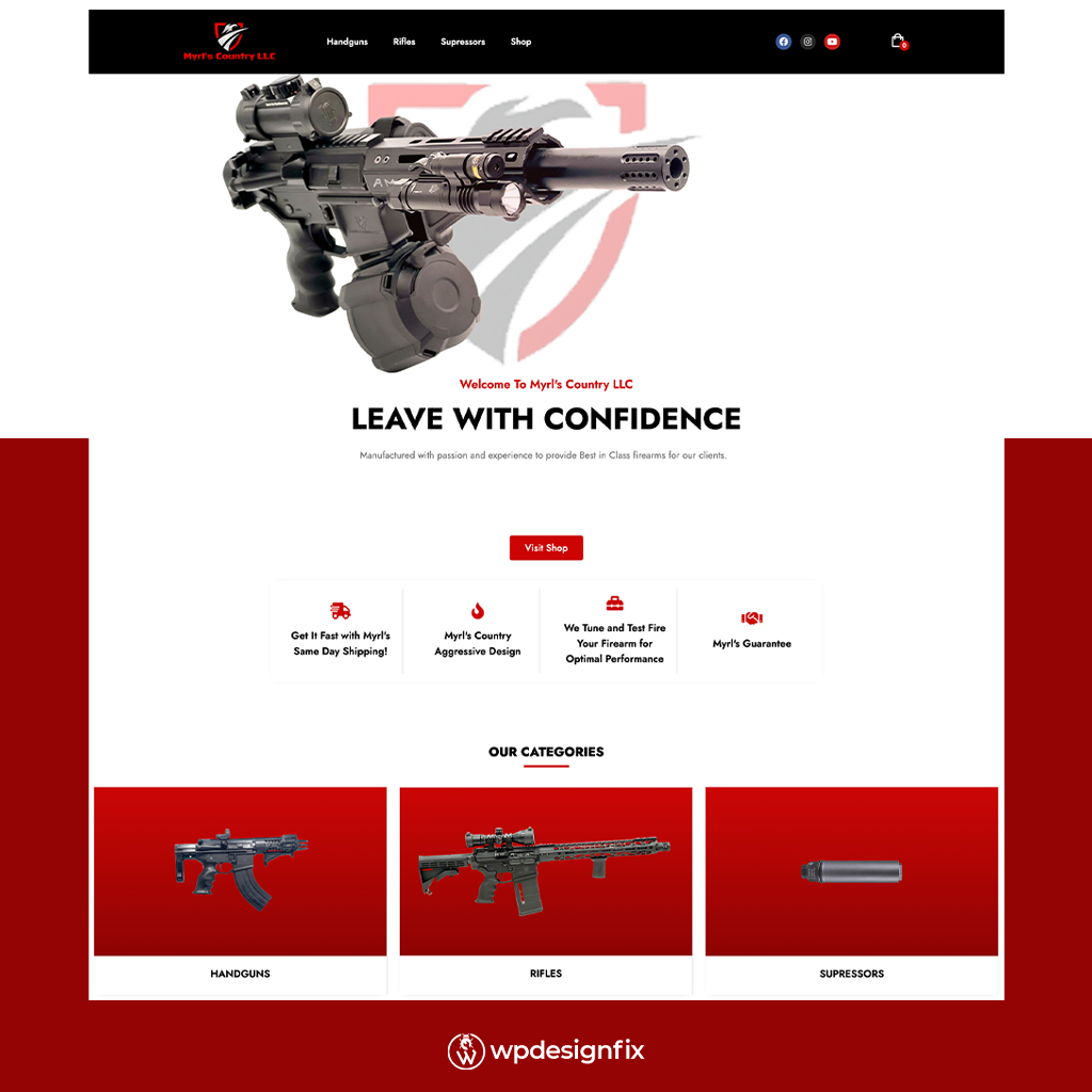 Firearm Store WordPress WordPress Design With Payment Integration