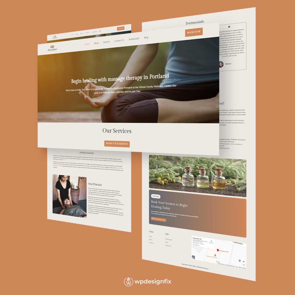 WordPress Website Design and Development for Massage Therapy In Portland