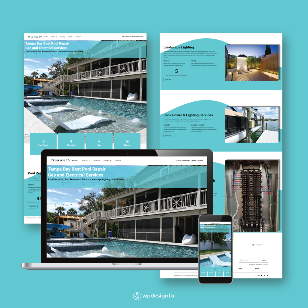 WordPress Website Design and Development for Pool Repair Gas and Electrical